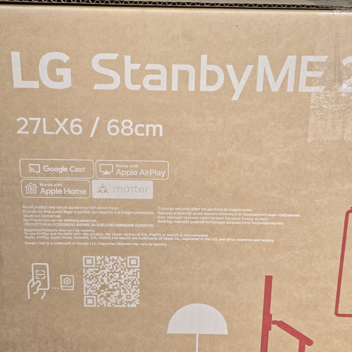 LG StanbyME 2 27LX6TDGA 27" QHD Portable Touchscreen Stand White Grade A 242A4