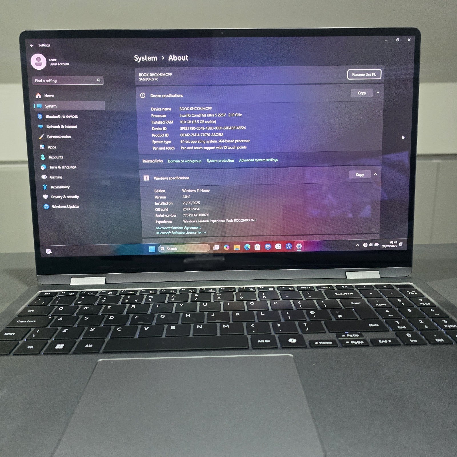 Samsung Galaxy Book5 360 512GB Gray Grade A 15.6” 2-in-1 #106C9