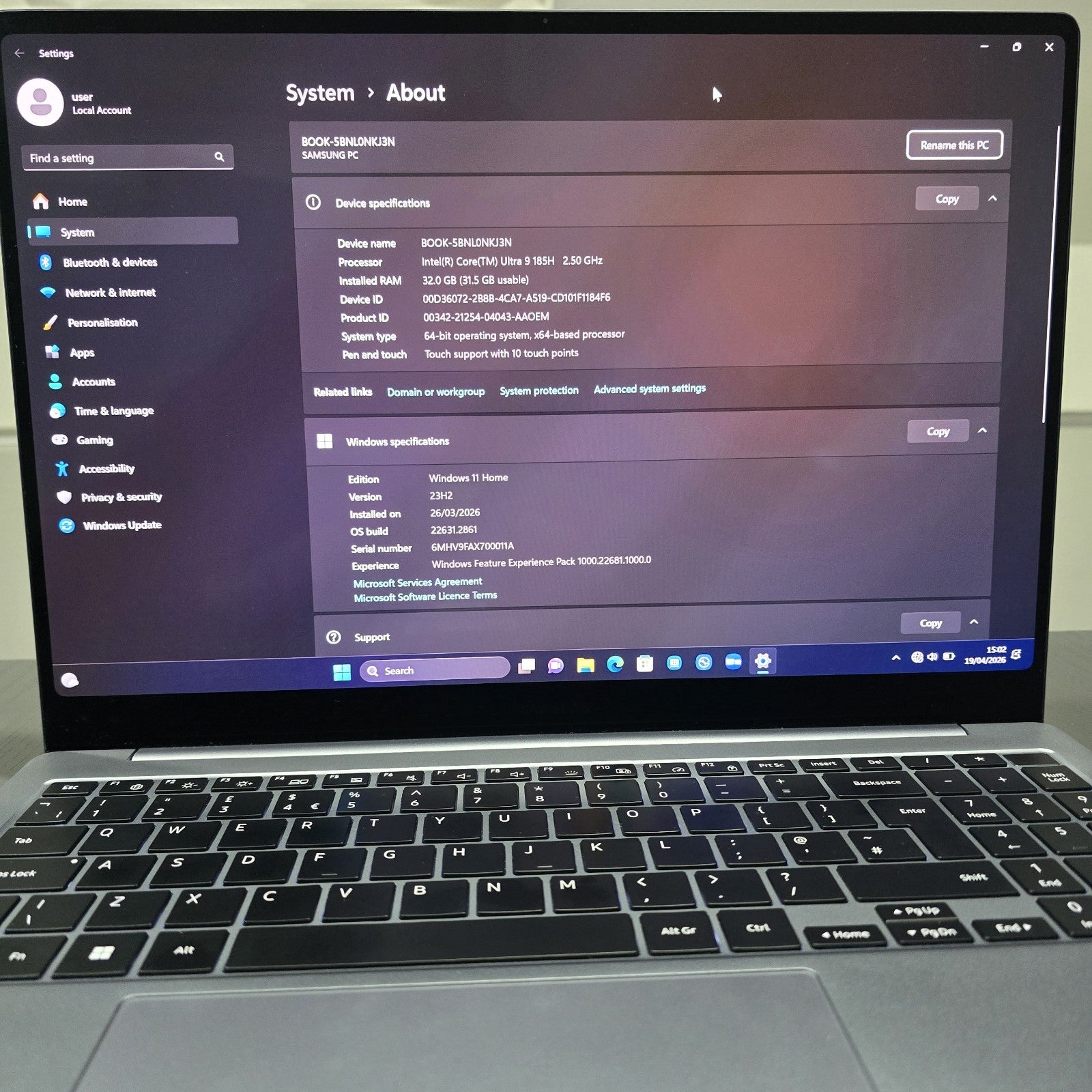 Samsung Galaxy Book4 Ultra 16 RTX 4070 32GB 1TB OLED i9 Laptop Grade A 173A6