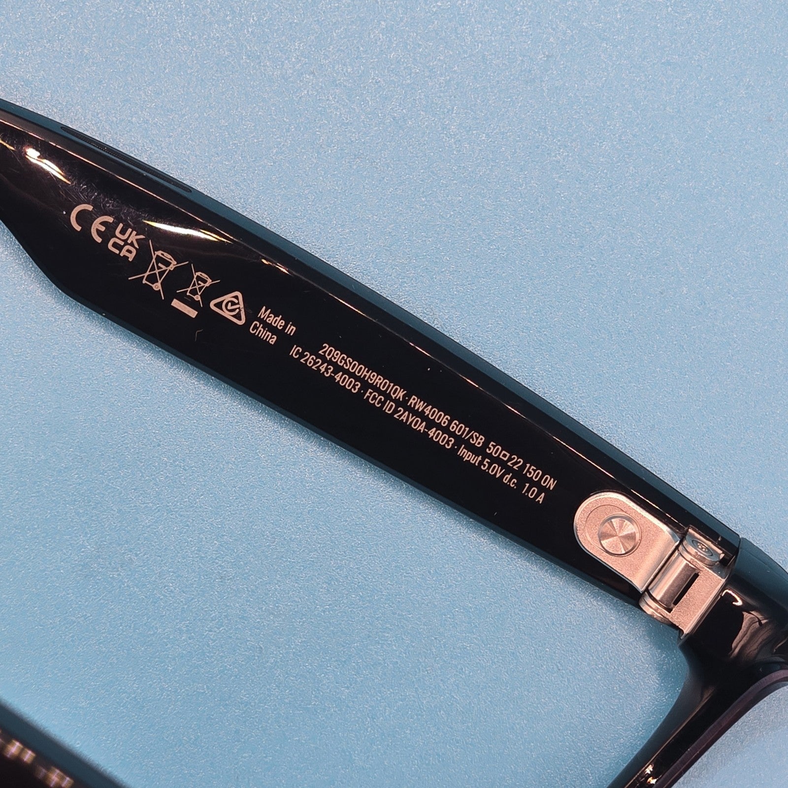 Ray-Ban Meta Wayfarer Glasses Shiny Black Clear Bluetooth AR Enabled #A 229A9