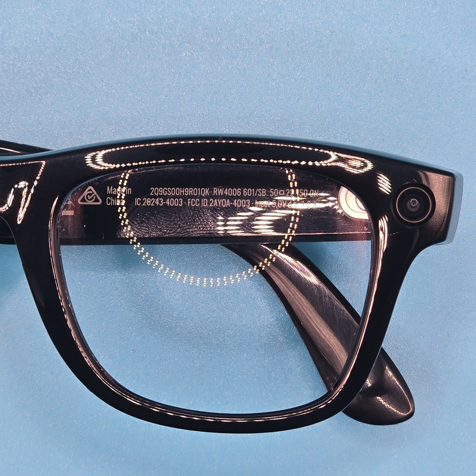Ray-Ban Meta Wayfarer Glasses Shiny Black Clear Bluetooth AR Enabled #A 229A12