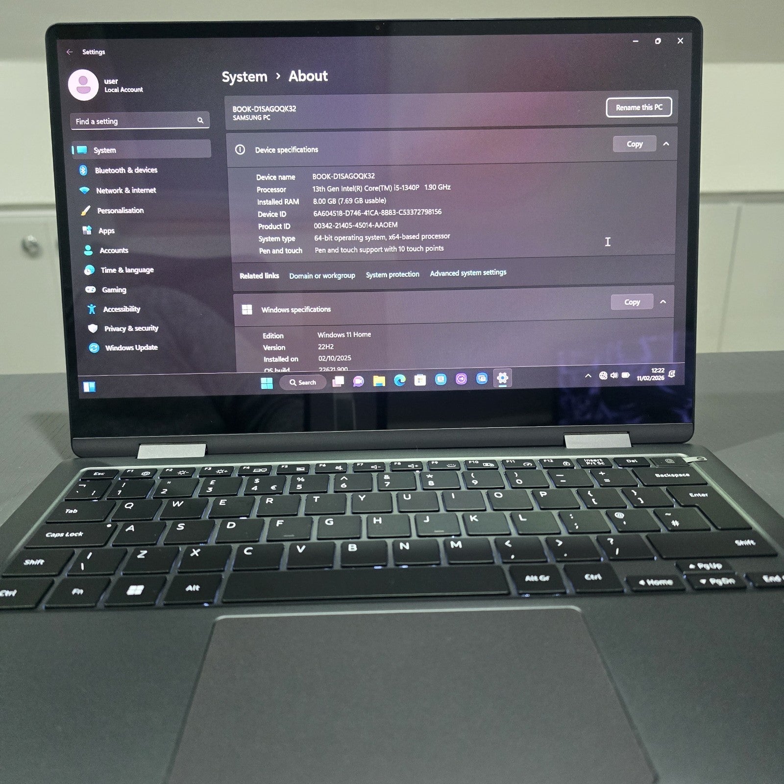 Samsung Galaxy Book3 360 i5 8GB 256GB SSD 13.3" Touch AMOLED Grey W11 #A 121I8