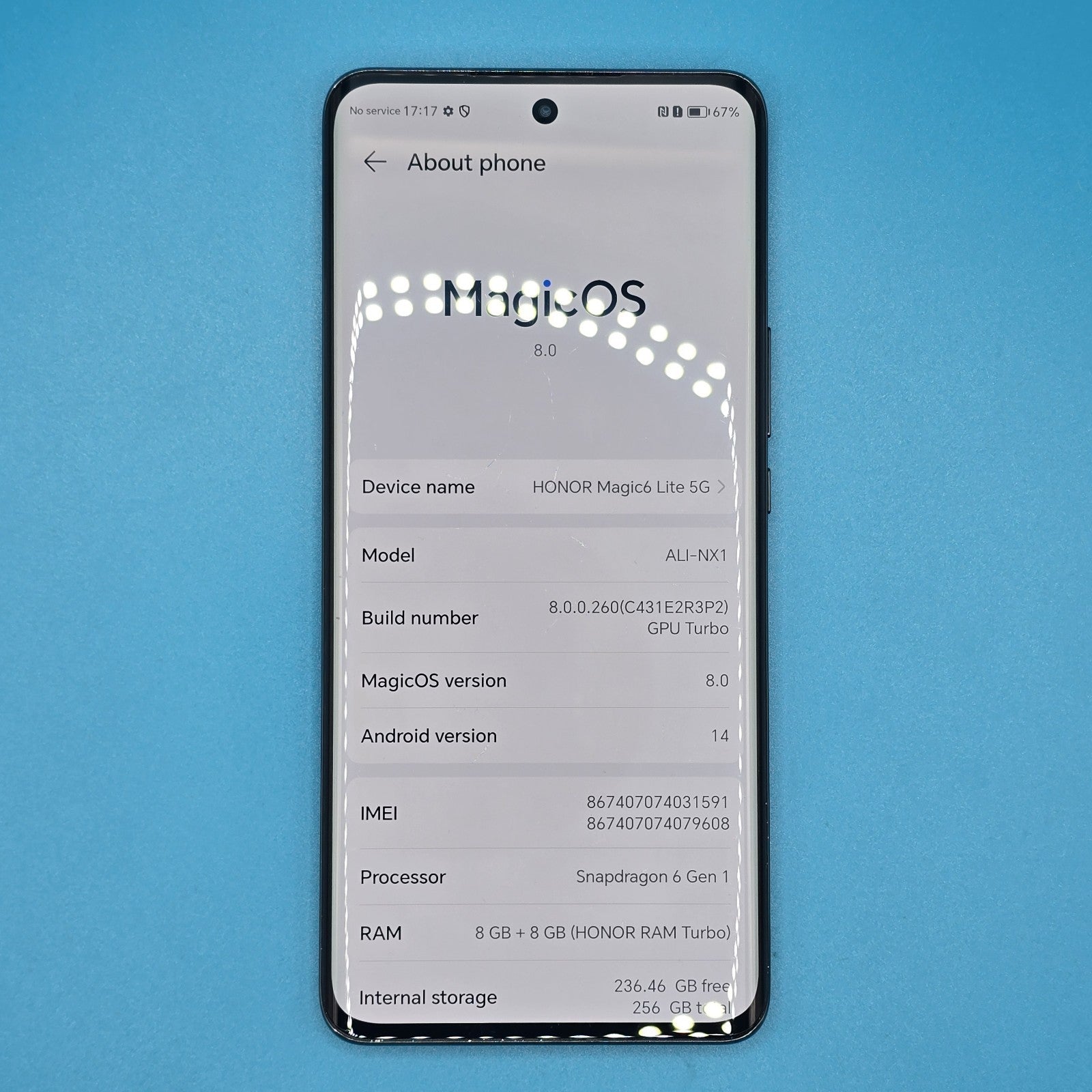 HONOR Magic6 Lite 5G Green 256GB 8GB + 8GB (HONOR RAM Turbo) Unlocked #B 225A3