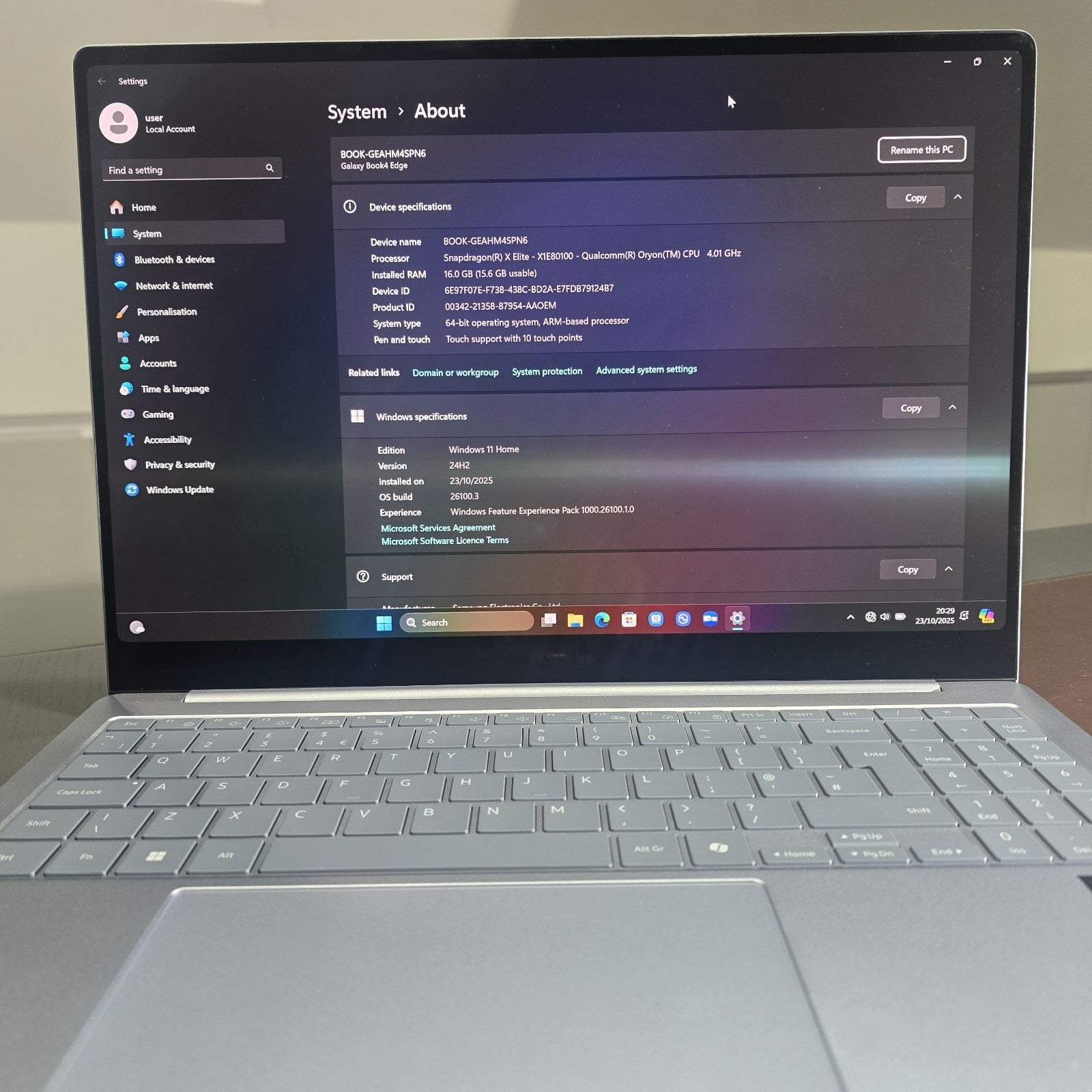 Samsung Galaxy Book4 Edge 512GB Blue Grade A Excellent Condition #104G9
