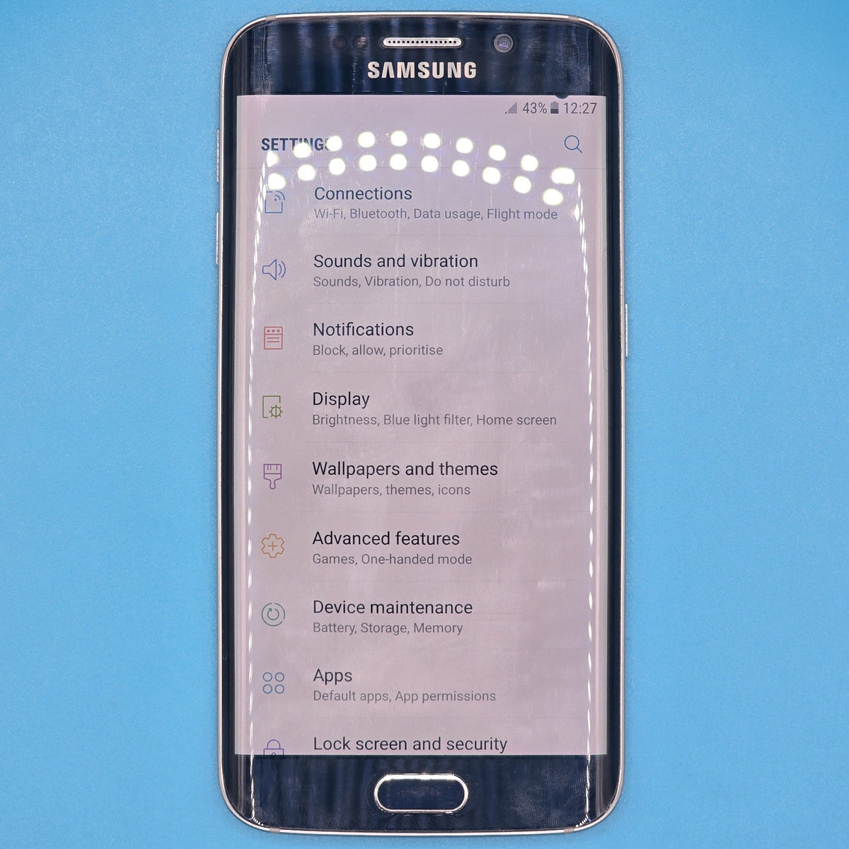Samsung Galaxy S6 Edge 32GB Navy (Unlocked) Grade B – FREE POST Small Screen Dot2