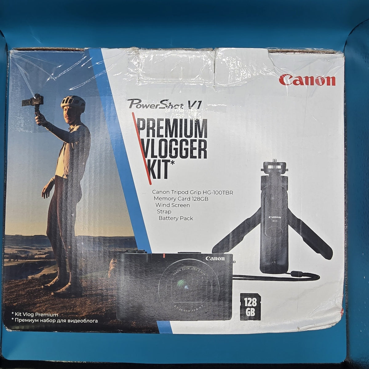 Canon PowerShot V1 Vlogger Kit Camera 4K Flip Screen WiFi Tripod Grip #A 167A22