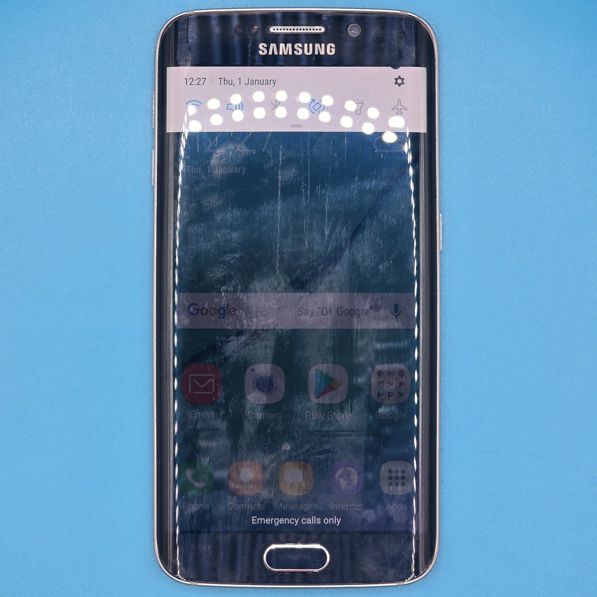 Samsung Galaxy S6 Edge 32GB Navy (Unlocked) Grade B – FREE POST Small Screen Dot1