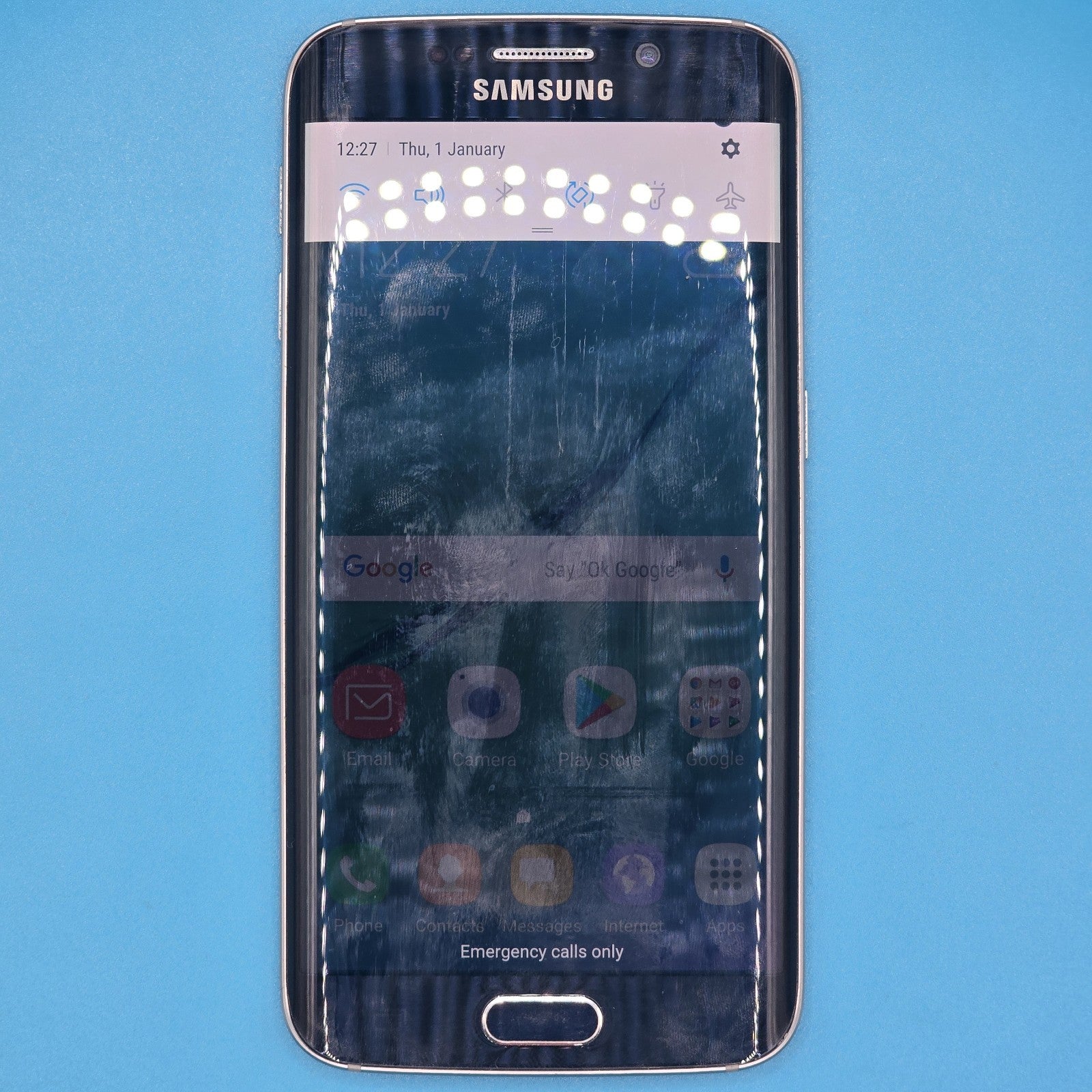 Samsung Galaxy S6 Edge 32GB Navy (Unlocked) Grade B – FREE POST Small Screen Dot1