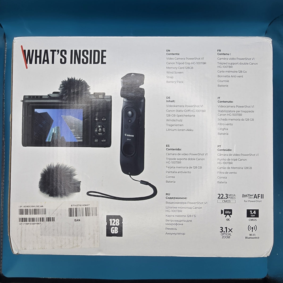 Canon PowerShot V1 Vlogger Kit Camera 4K Flip Screen WiFi Tripod Grip #A 167A23