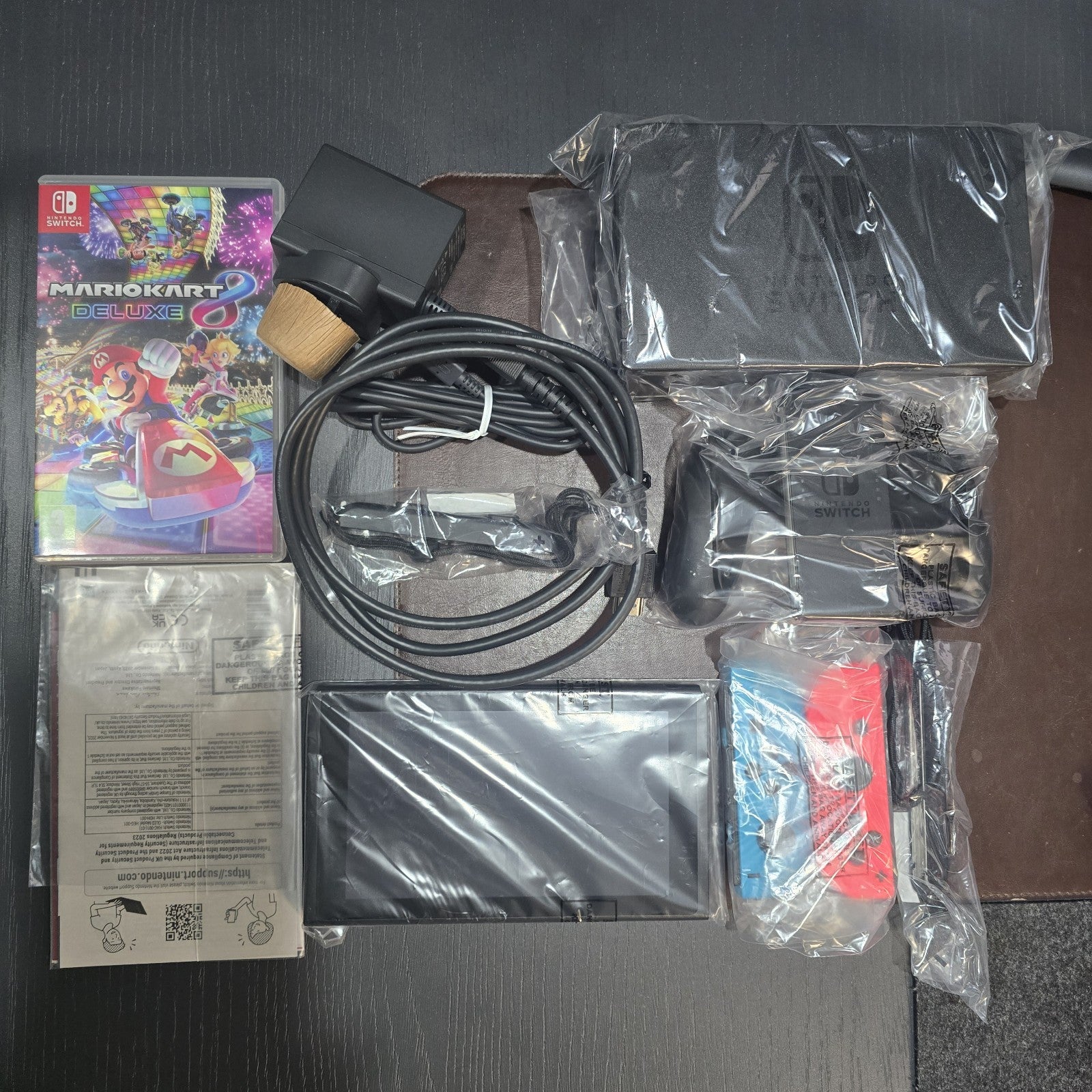 Nintendo Switch V2 Neon Console 32GB + Mario Kart 8 Deluxe Improved Battery Mint0