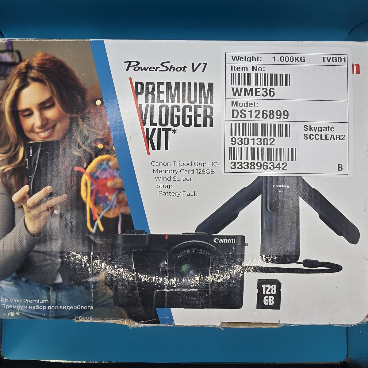 Canon PowerShot V1 Vlogger Kit Camera 4K Flip Screen WiFi Tripod Grip #A 167A21