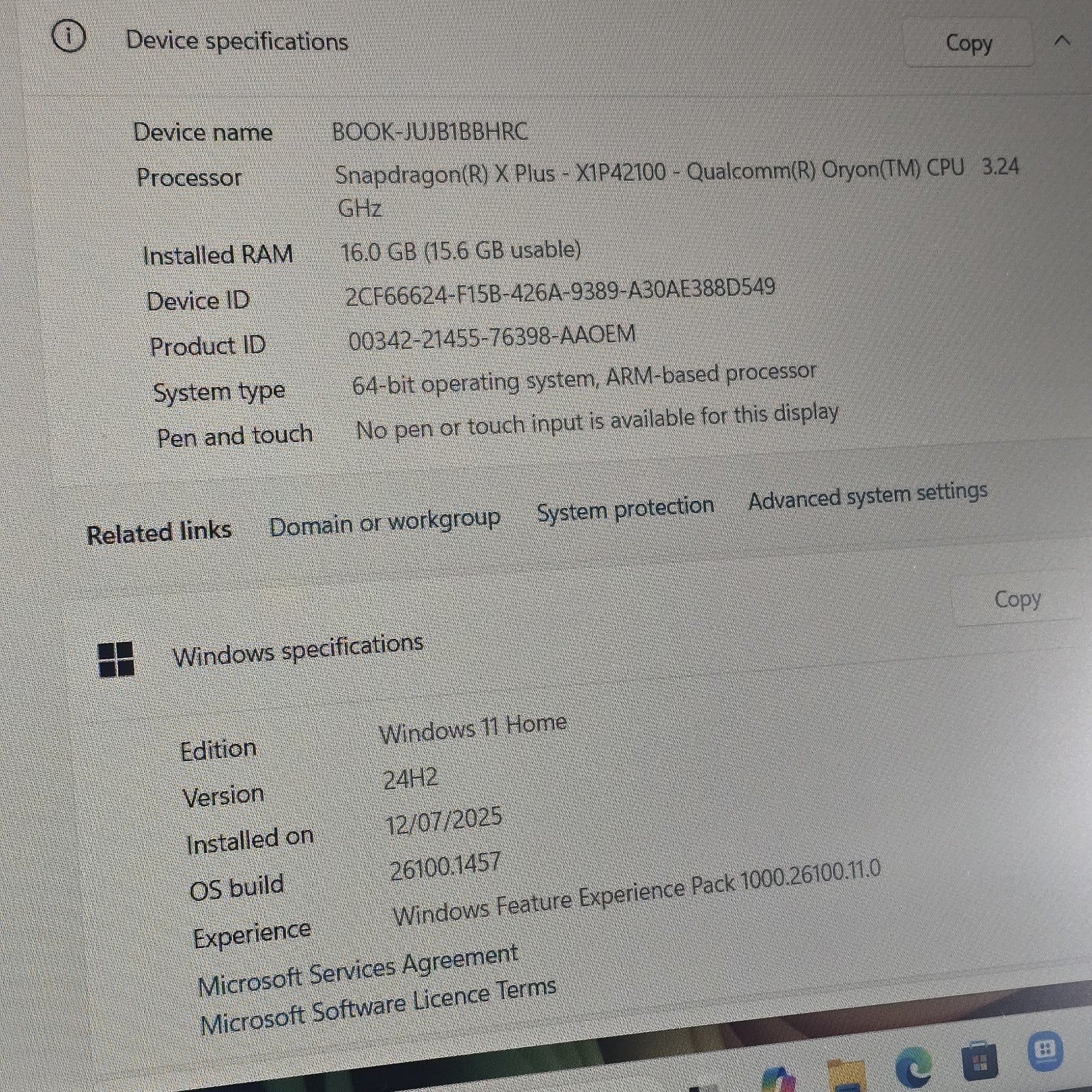 Samsung Galaxy Book4 Edge 15.6” Snapdragon X 16GB 256GB Blue Grade B #104E8