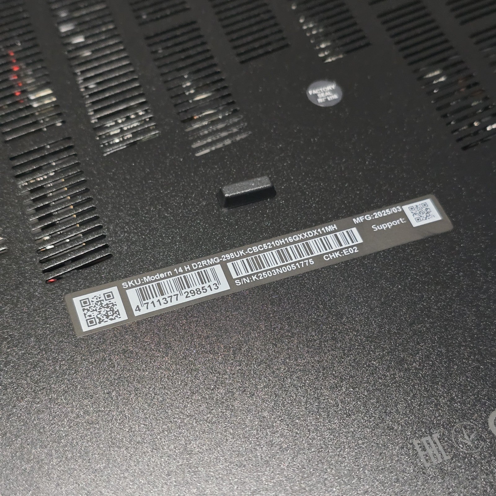 MSI Modern 14 H D2RMG-298UK Intel Core 5 520GB 16GB Laptop 35.6 cm (14") #A 204A17