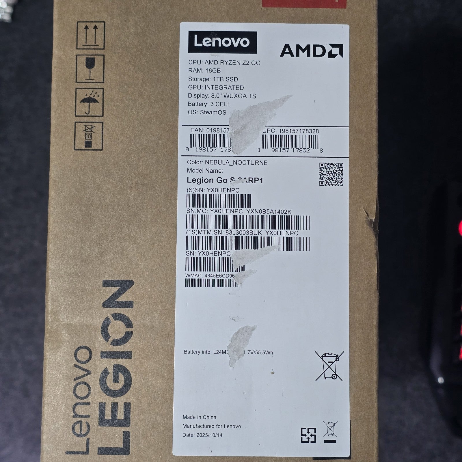 Lenovo Legion Go S 8ARP1 8" Games Console Ryzen Z2 16GB 1TB Steam OS Purple 186A16